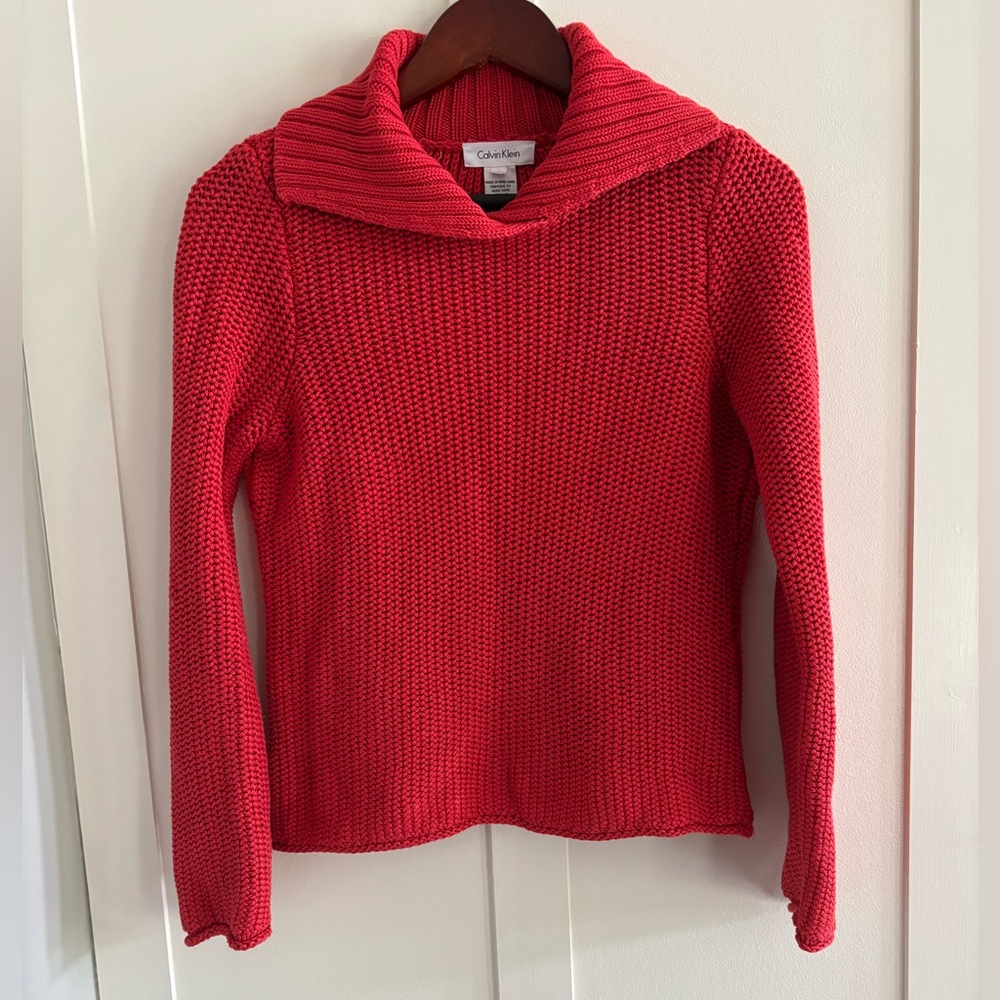 Calvin Klein 100% Cotton Collared Sweater